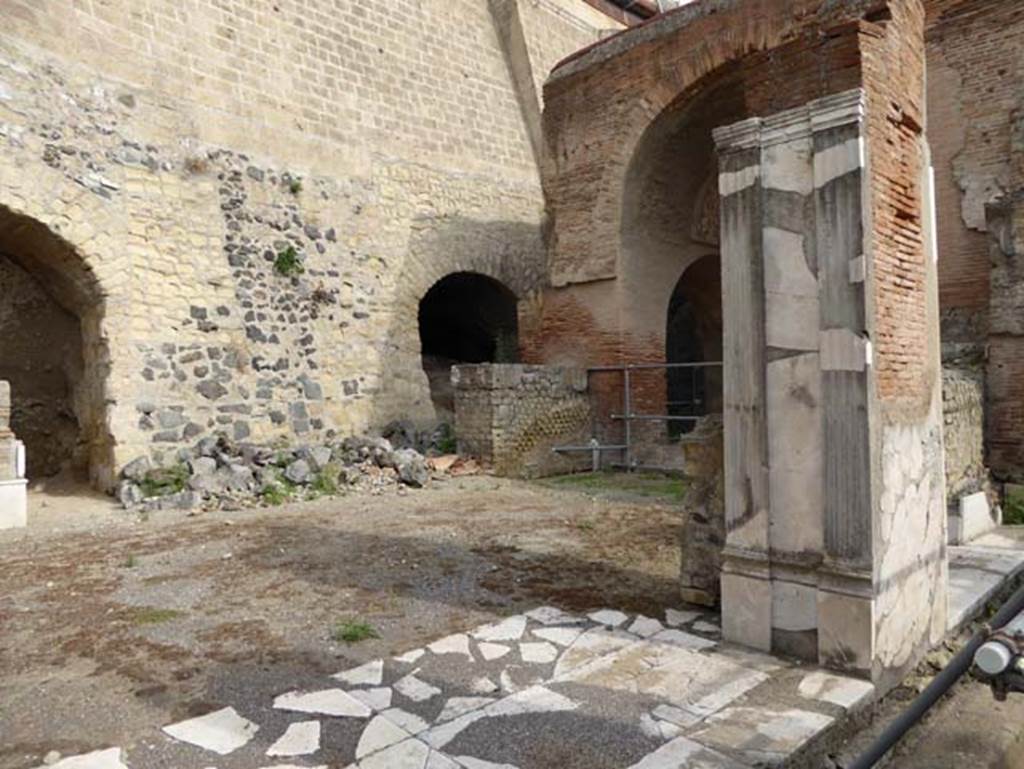 Herculaneum, October 2014. Looking north-east towards the west side of four-sided arch. Photo courtesy of Michael Binns.