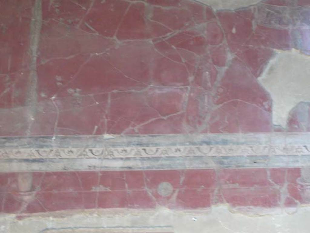 III.11 Herculaneum. August 2013. Room 6, painted decoration from upper north wall.
Photo courtesy of Buzz Ferebee.
