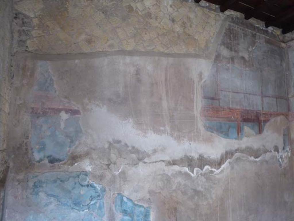 IV.4, Herculaneum, October 2014. Room 8, north wall of oecus. Photo courtesy of Michael Binns.