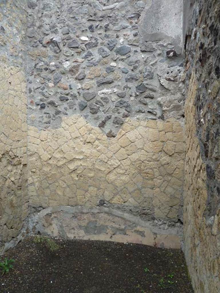 IV.4 Herculaneum. September 2015. Room 9, north wall with remains of painted decoration.