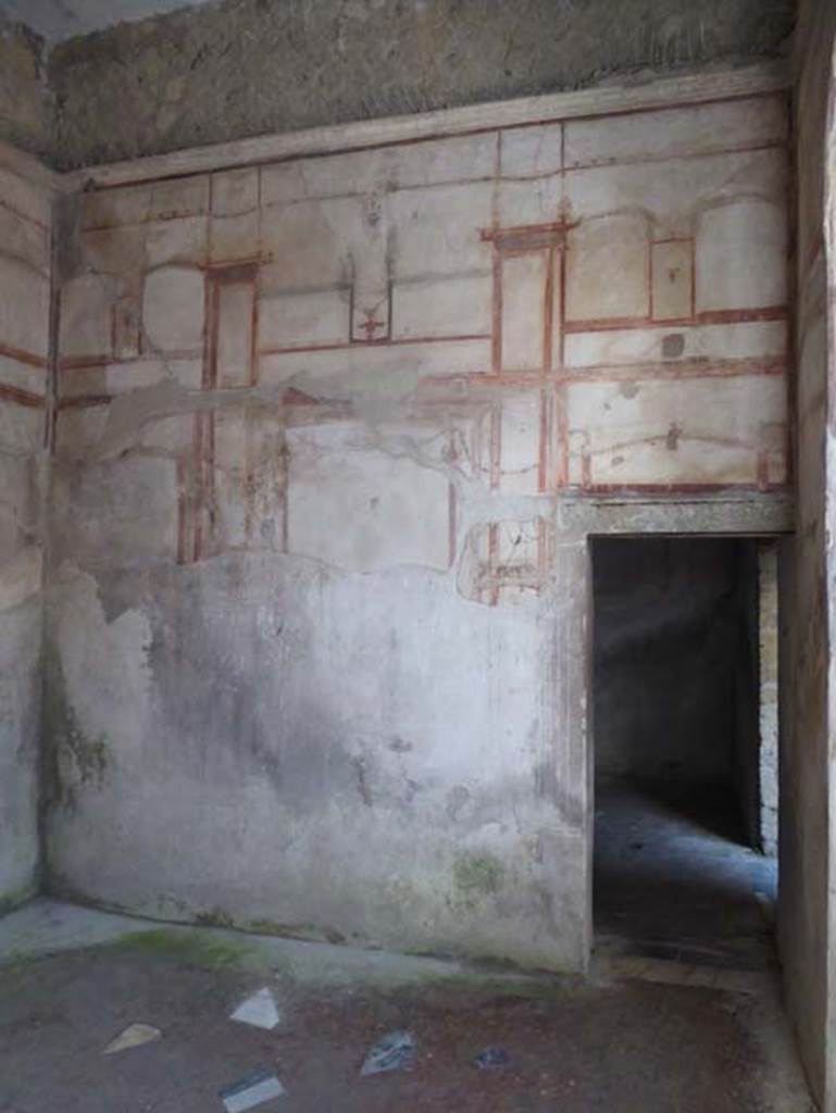 IV.4 Herculaneum. October 2014. Room 24, looking towards the north-east corner and east wall, with doorway to room 23.  Photo courtesy of Michael Binns.

