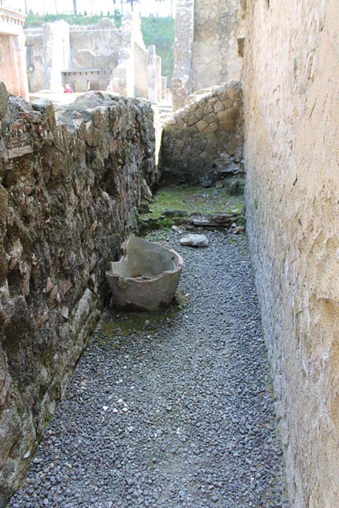 IV.11, Herculaneum. March 2014. 
Small area on north side of room, corridor leading to latrine.
Foto Annette Haug, ERC Grant 681269 DÉCOR.
