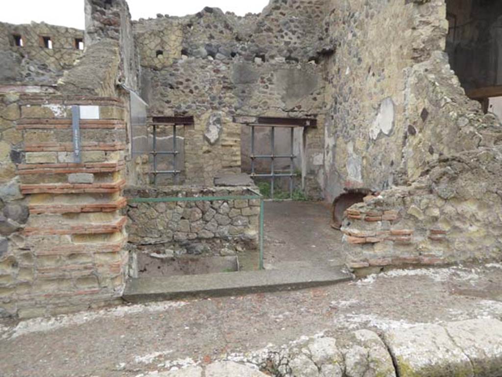 IV.17, Herculaneum, October 2015. Looking towards entrance doorway on west side of Cardo V, Inferiore.  Photo courtesy of Michael Binns.
