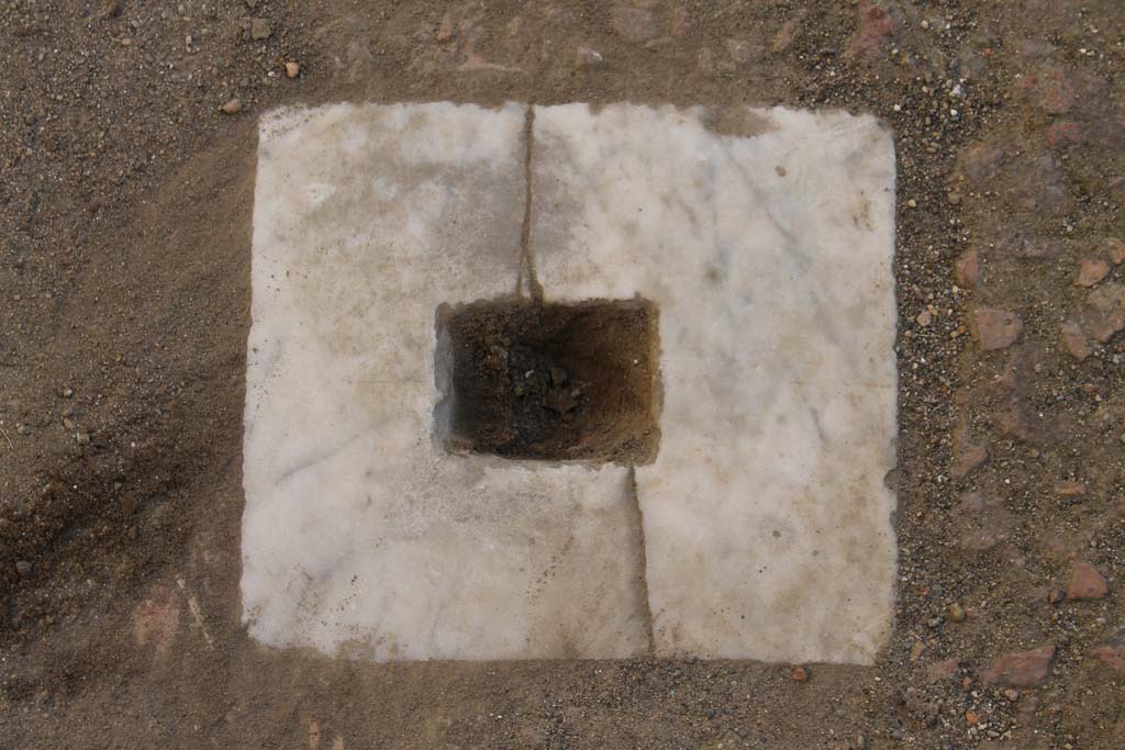 V.7 Herculaneum, March 2014. Detail from flooring near lararium.
Foto Annette Haug, ERC Grant 681269 DÉCOR.
