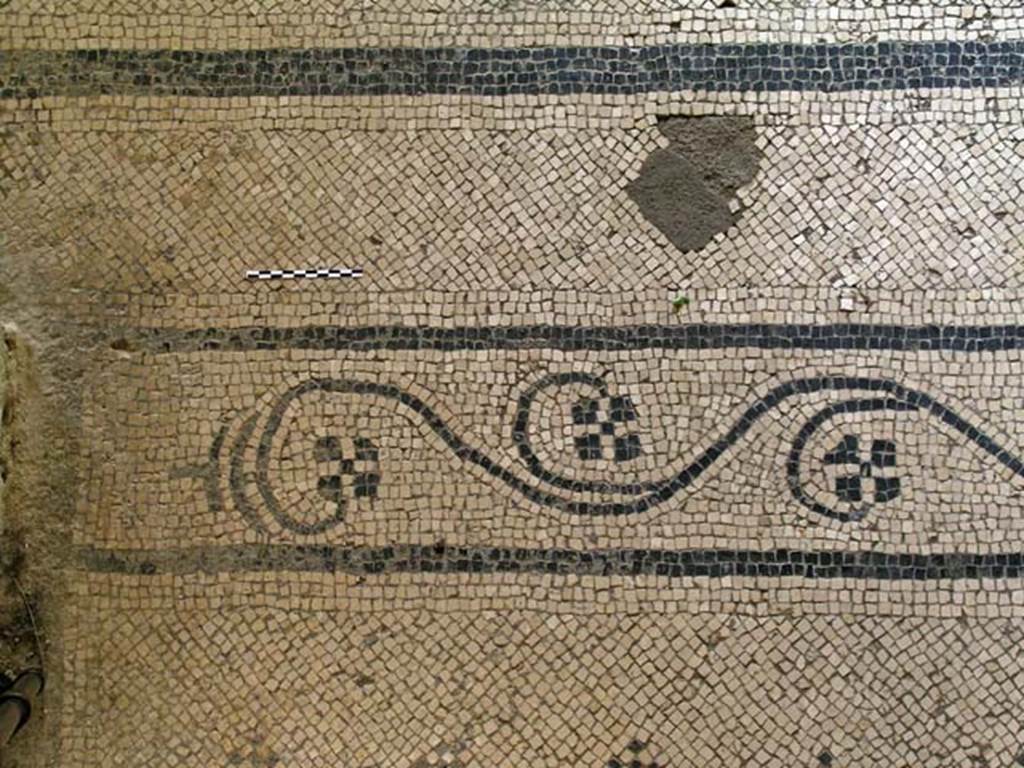 V.8, Herculaneum. May 2004. Detail of mosaic threshold separating room 1, from room 3, north end. Photo courtesy of Nicolas Monteix.
