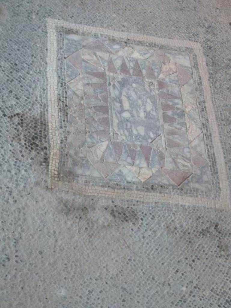 Ins. V 35, Herculaneum, September 2015. Central emblem in mosaic floor.