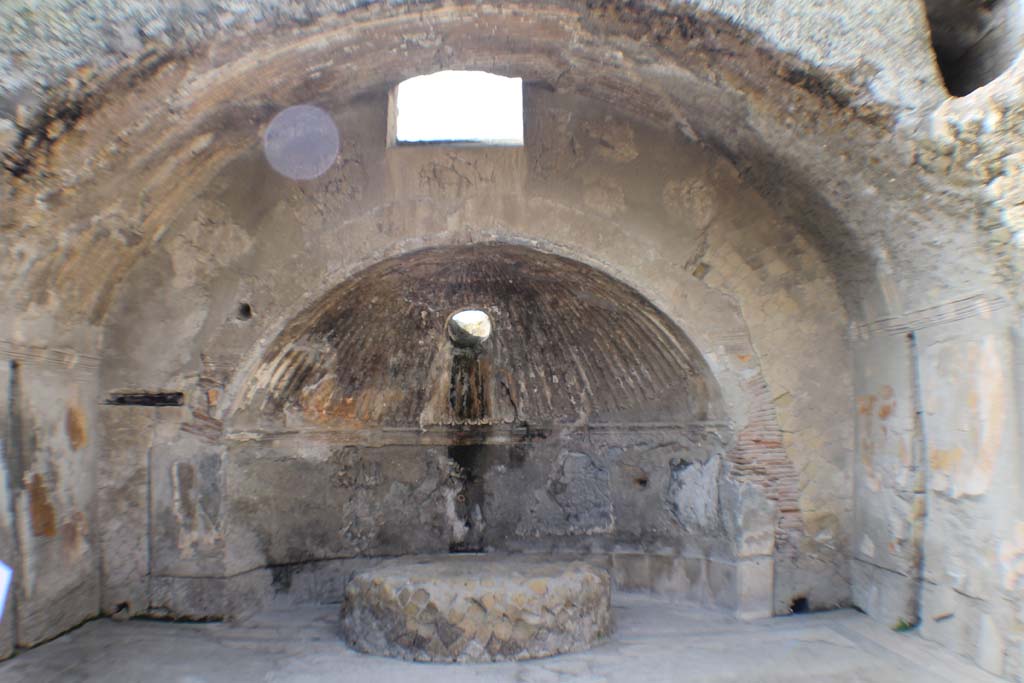 VI.1/7, Herculaneum. March 2014. South end of caldarium with shell-shaped apse and podium for labrum.
Foto Annette Haug, ERC Grant 681269 DÉCOR
