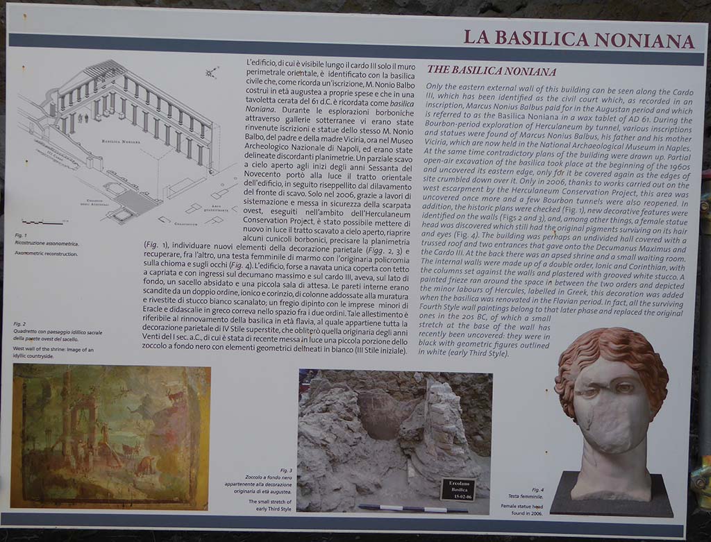 VII.15 Herculaneum, September 2015. Description board. Photo courtesy of Michael Binns.