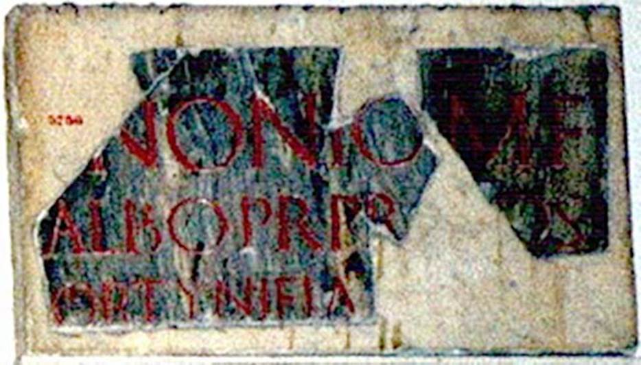 VII.16 Herculaneum. Inscription plaque to M. Nonio Balbo.
[M(arco)] Nonio M(arci) f(ilio) / [B]albo pr(aetori) pro[c]o(n)s(uli) / [G]ortyniei ae[re   [CIL X 1434]
Now in Naples Archaeological Museum. Inventory number 3736.
Photo courtesy of Jørgen Christian Meyer.

According to Cooley and Cooley, this reads as
To Marcus Nonius Balbus, son of Marcus, praetor, proconsul, the people of Gortyn, having made a collection.
Inscriptions show that Nonius Balbus was honoured after his governorship of Crete by the towns of Gortyn and Cnossus [CIL X 1433] as well as by the Cretans as a whole [CIL X 1431-32]
See Cooley, A. and M.G.L., 2014. Pompeii and Herculaneum: A Sourcebook. London: Routledge, F98, p. 189.
