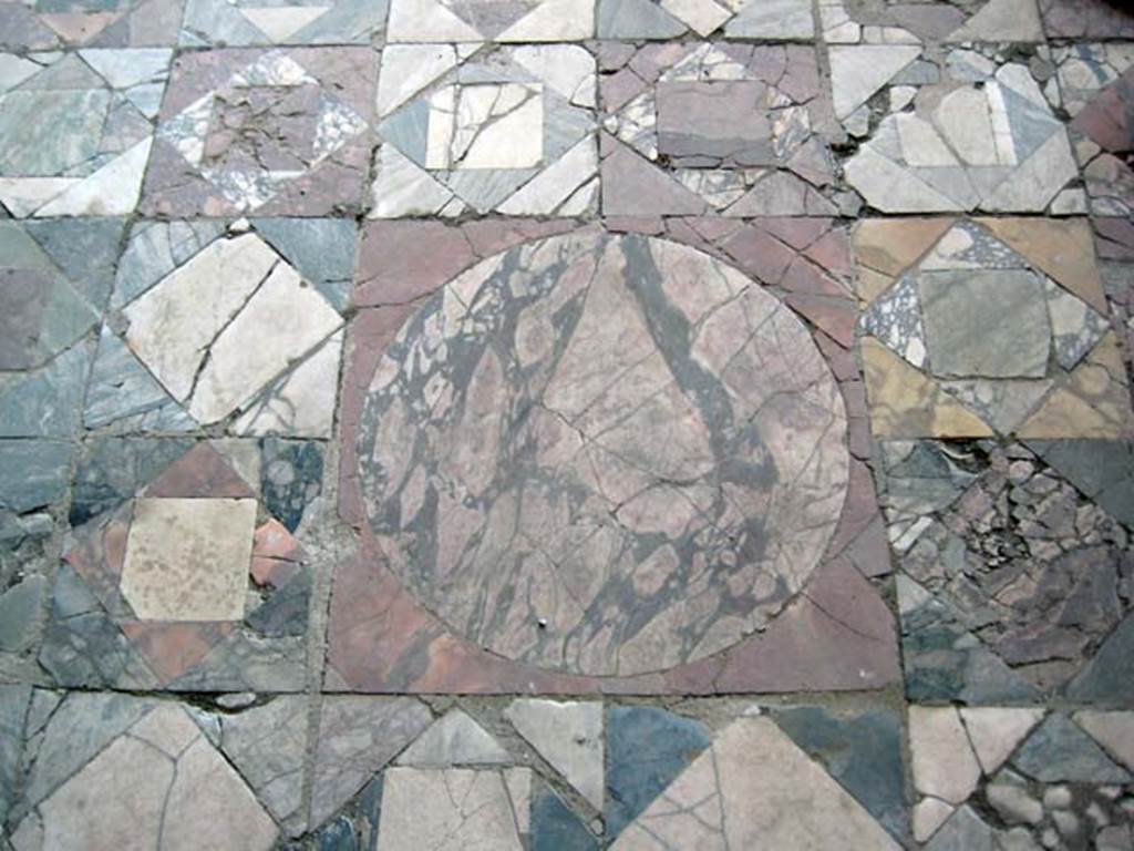 Ins. Or. 1. 2, Herculaneum. July 2009. Detail of opus sectile flooring in Marble Salon. 
Photo courtesy of Sera Baker.
