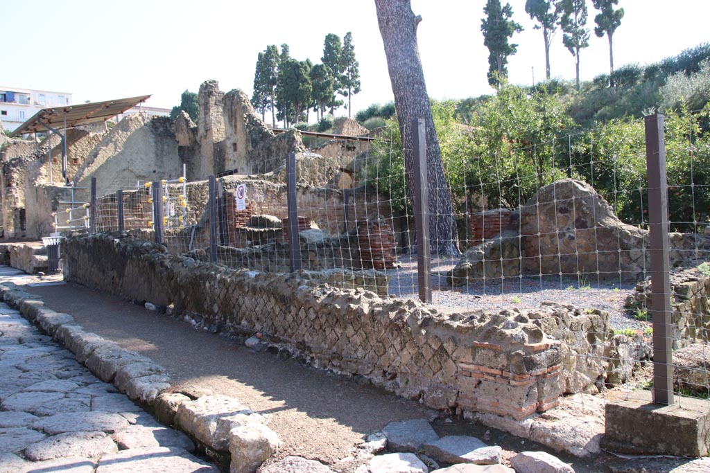 Ins. Orientalis I.3, Herculaneum, October 2022. 
Looking towards area in north-west corner, on east side of Cardo V. Photo courtesy of Klaus Heese.

