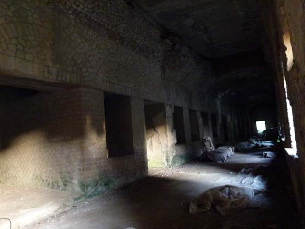 Ins. Orientalis II 4, Herculaneum, October 2012. Looking east along interior of cryptoporticus.  Photo courtesy of Michael Binns.
