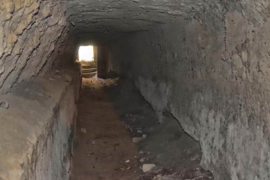 Ins. Orientalis II.4, Herculaneum, April 2018. Looking towards the exit from the tunnel. Photo courtesy of Ian Lycett-King. Use is subject to Creative Commons Attribution-NonCommercial License v.4 International.

