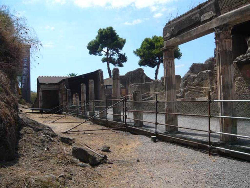 Ins. Orientalis II 4, Herculaneum, August 2013. Looking towards south end of portico.
Photo courtesy of Buzz Ferebee.
