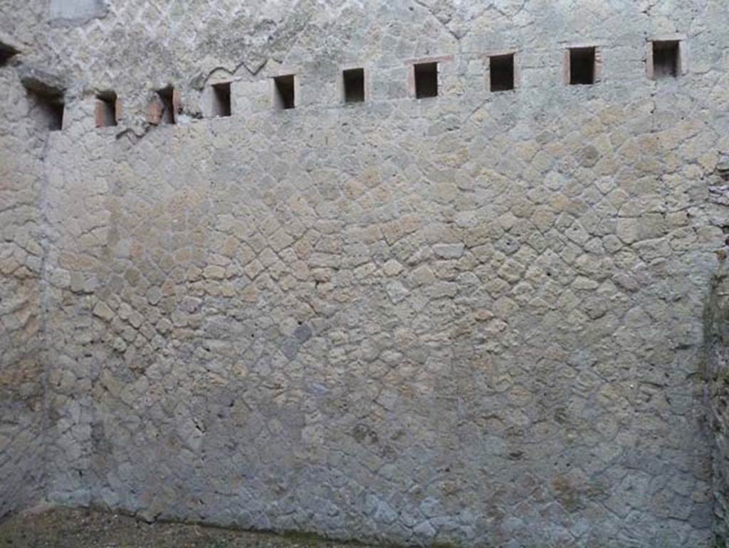 Ins. Orientalis II.5, Herculaneum. September 2015. Rear east wall of centre room.