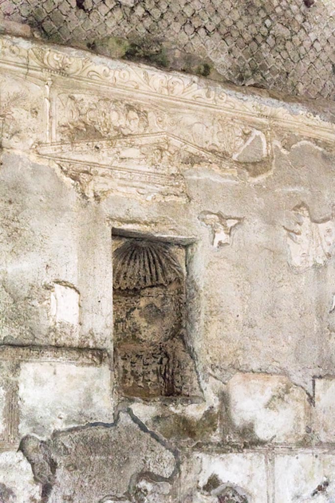 Herculaneum Suburban Baths. October 2023. Niche in west wall. Photo courtesy of Johannes Eber. 
