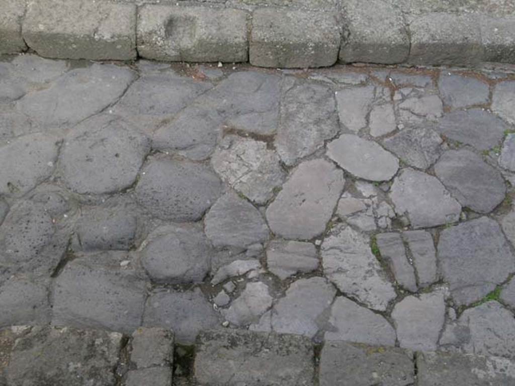 Decumanus Inferiore, Herculaneum. May 2004. Detail of roadway. Photo courtesy of Nicolas Monteix.