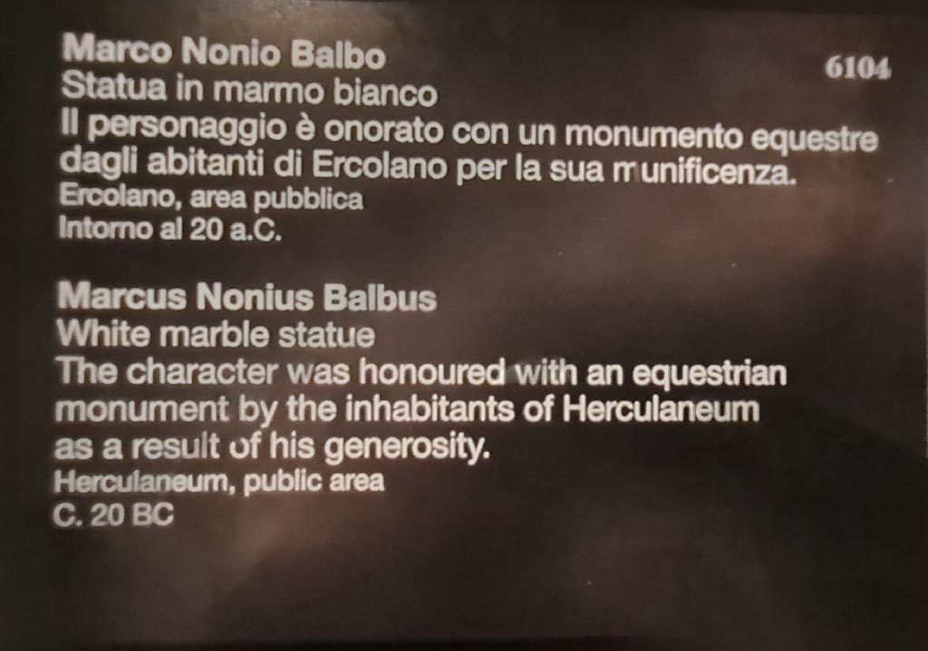 Herculaneum. April 2023. Descriptive card. Photo courtesy of Giuseppe Ciaramella.

