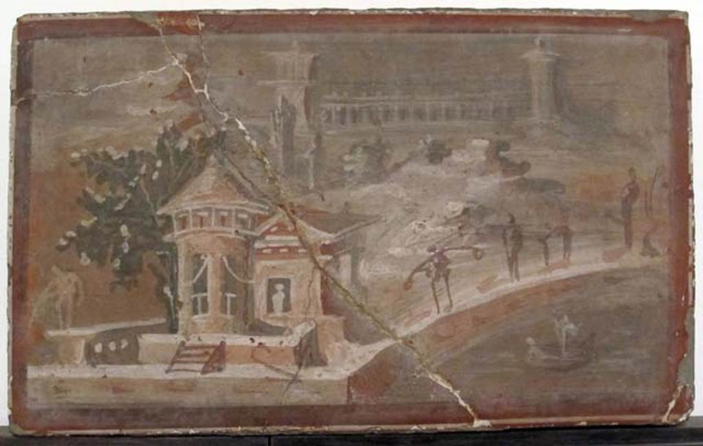 Villa dei Papiri, Herculaneum. Fresco of sacred landscape.
Now in Naples Archaeological Museum. Inventory number 9399. 
