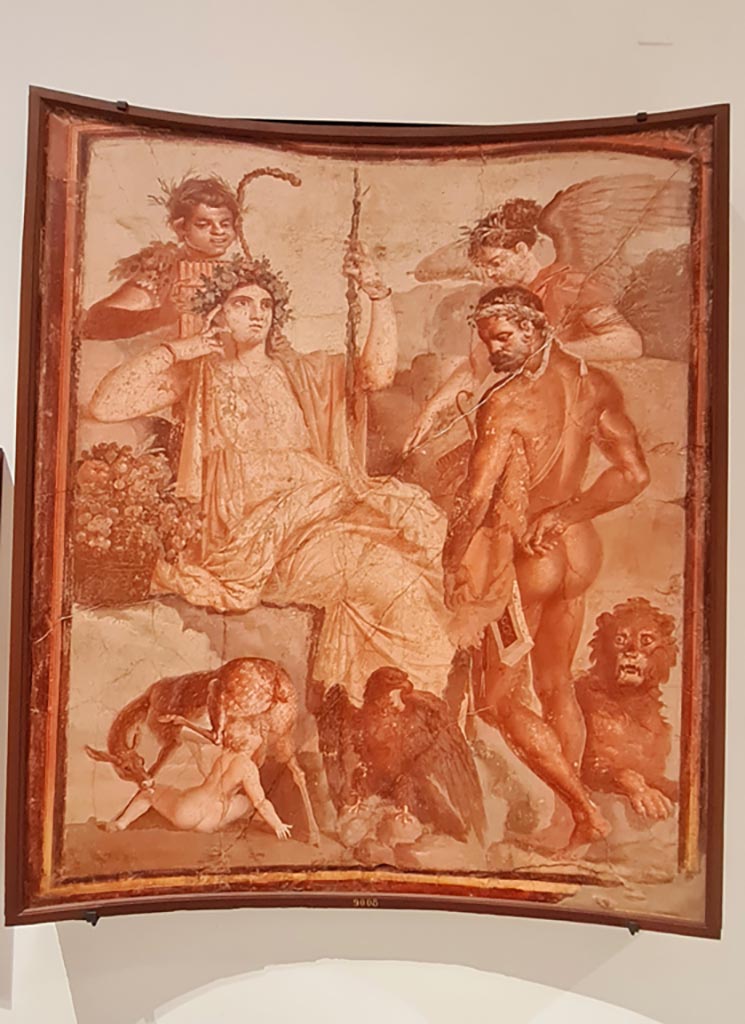 Herculaneum Augusteum. April 2023. 
No.4 on above descriptive card, and below – Hercules and Telephus, inv. 9008. 
On display in “Campania Romana” gallery in Naples Archaeological Museum.  Photo courtesy of Giuseppe Ciaramella.
