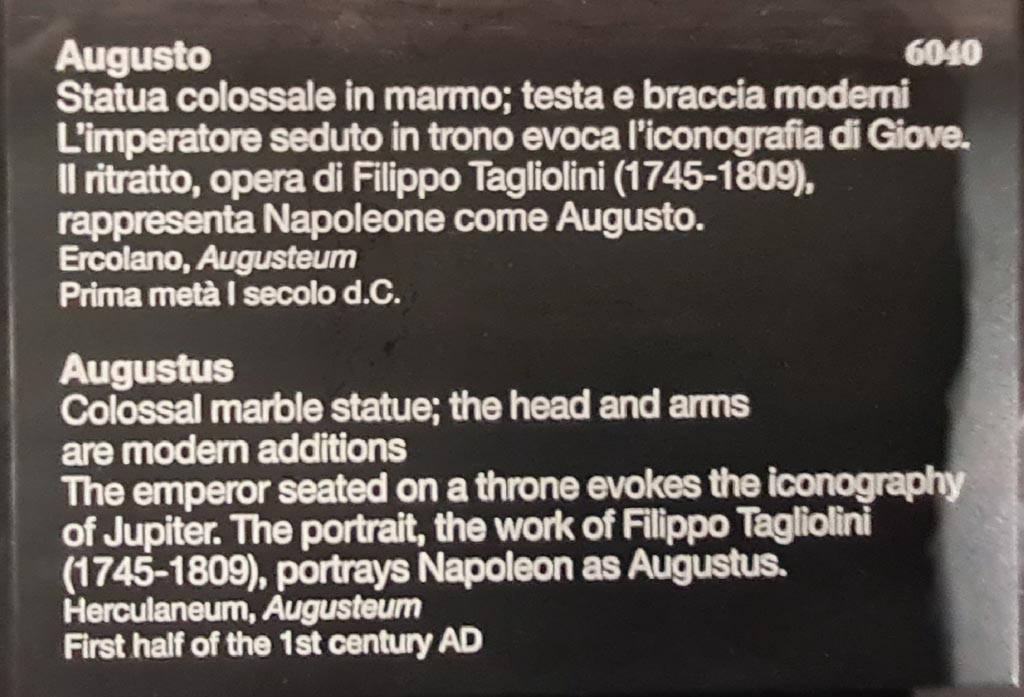Herculaneum Augusteum. April 2023. Descriptive card. Photo courtesy of Giuseppe Ciaramella.