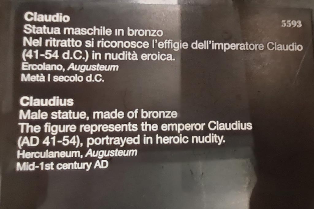 Herculaneum Augusteum. April 2023. Descriptive card.  Photo courtesy of Giuseppe Ciaramella.