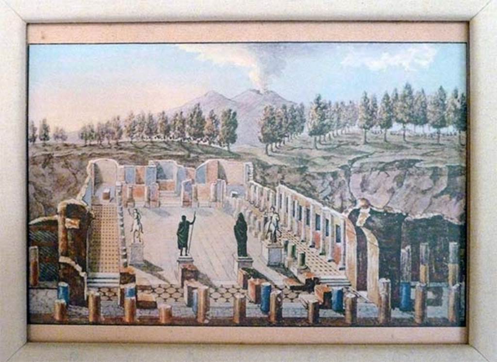 Herculaneum Augusteum. 1835 watercolour reconstruction in perspective by F. Morghen.
Now in the Palazzo Reale.