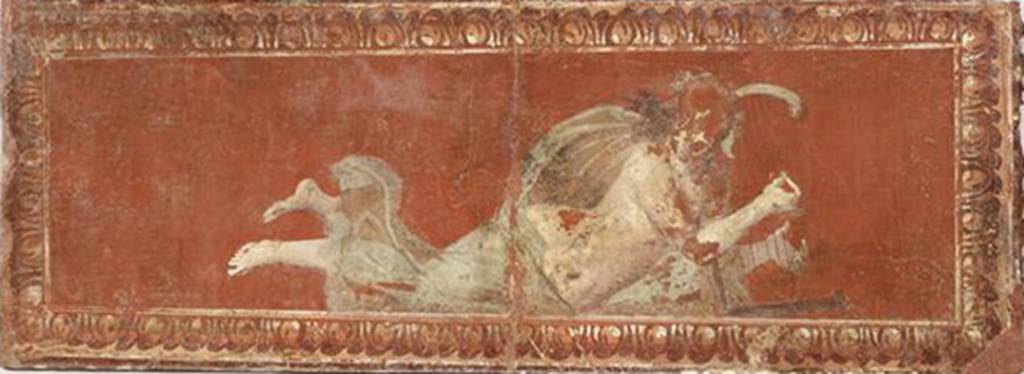 Herculaneum Augusteum. Niches in long wall of portico. Reclining female figure.
Now in the Louvre. Inventory number P13.
See Le Antichità di Ercolano esposte Tomo 4, Le Pitture Antiche di Ercolano 4, 1765, Tav 4, p. 17.

