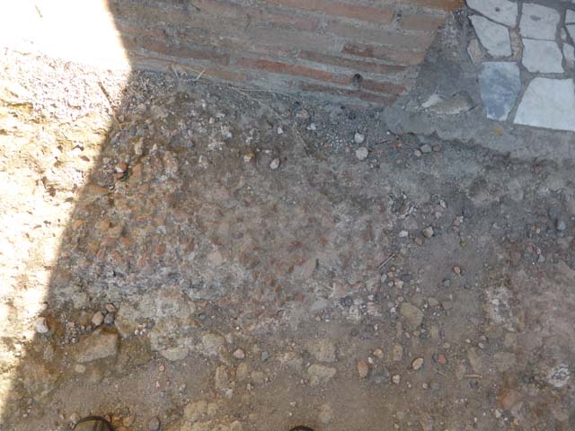 II.2 Herculaneum, September 2015. Flooring in entrance room near to second doorway of room on north side of peristyle.

