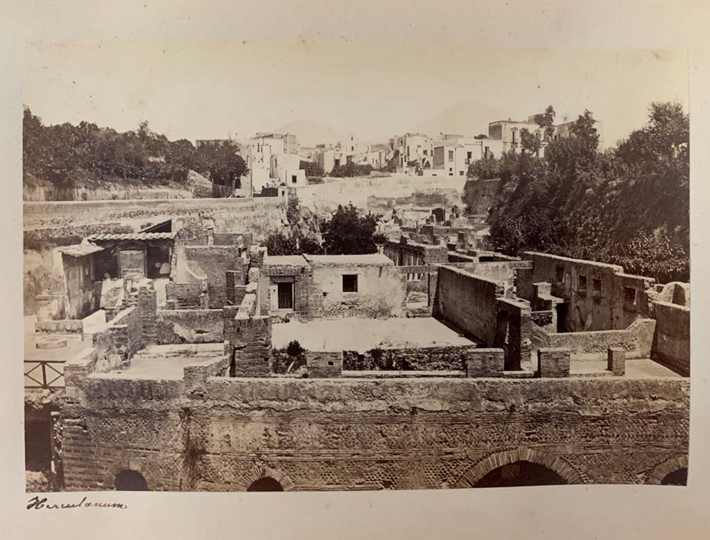 II.2 Herculaneum, on left. Looking north towards upper floor of Casa d’Argo. 
Photograph by M. Amodio, from an album dated April 1878. 
On the right are rooms belonging to II.1, The House of Aristide. Photo courtesy of Rick Bauer.


