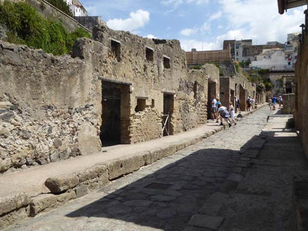 Cardo III. Inferiore, Herculaneum. September 2015. Looking north along west side of roadway.  Photo courtesy of Michael Binns.
