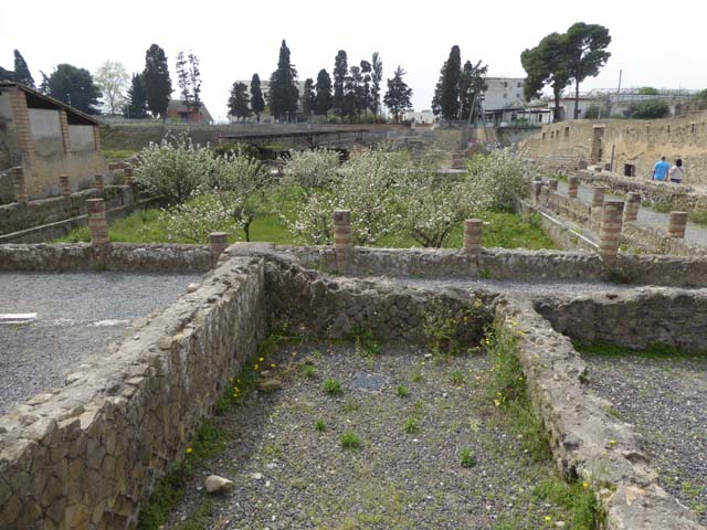 III.2 Herculaneum, April 2016. Looking south from rear room, across peristyle garden. Photo courtesy of Michael Binns.