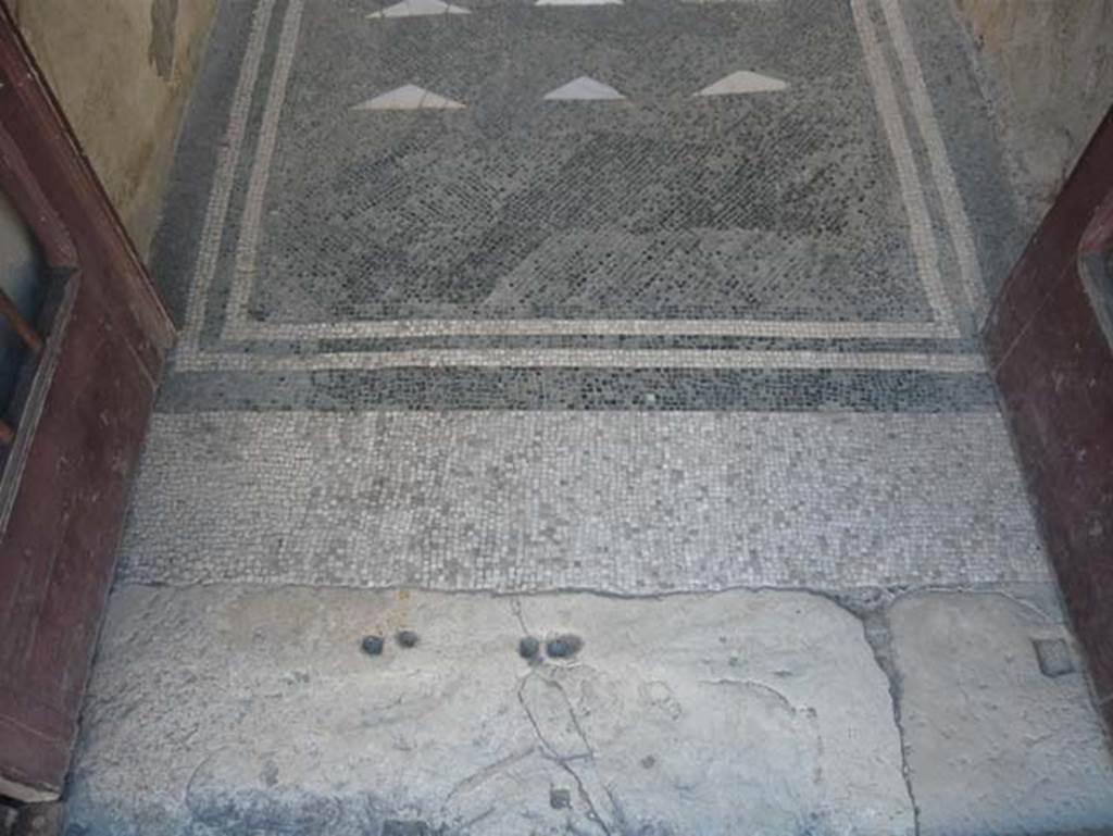 III.3 Herculaneum. August 2013. Threshold to entrance doorway. Photo courtesy of Buzz Ferebee.