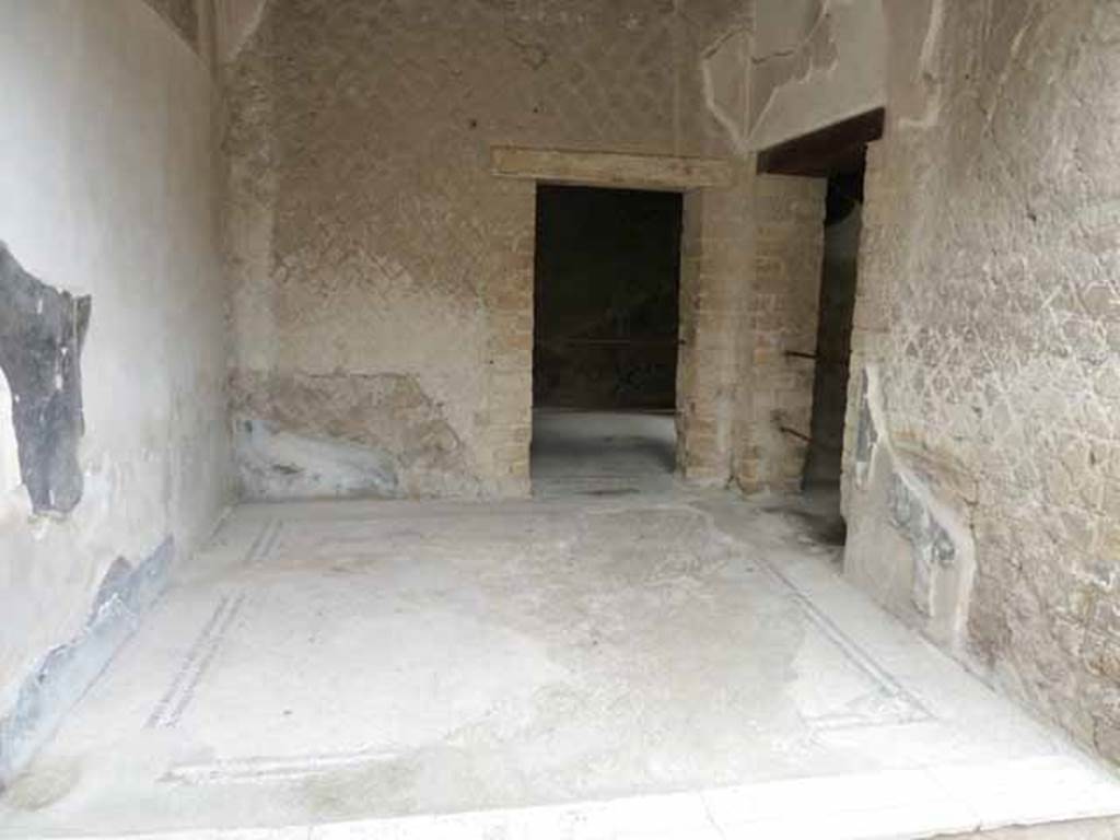 III.3 Herculaneum. May 2010. Room 17 on south side of house, looking east from room 20.