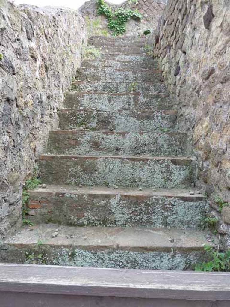III.5, Herculaneum. May 2010. Separate steps to upper floor.  
