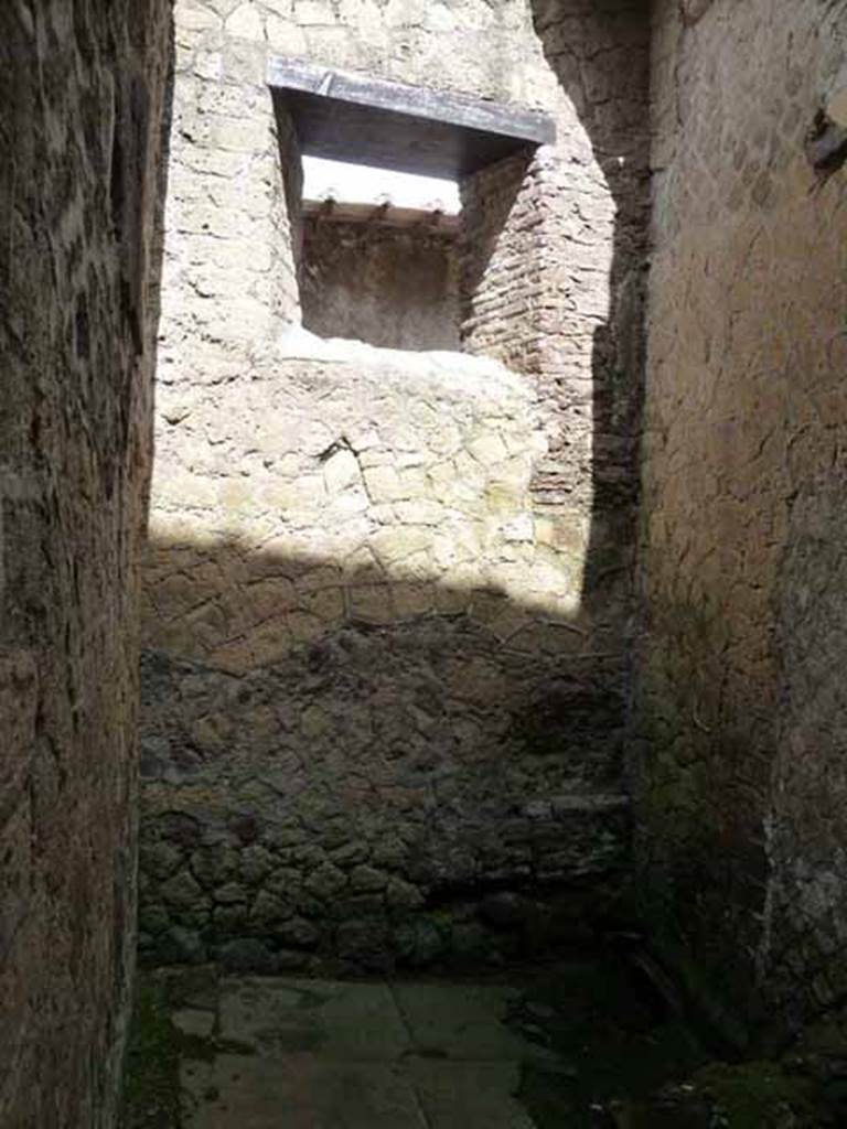 Ins. III.9. Herculaneum. May 2010. North wall of latrine.