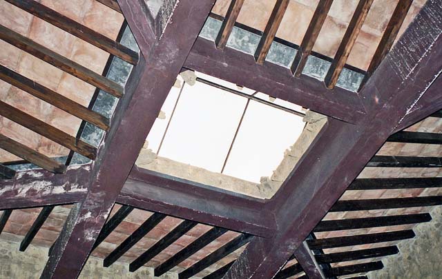 III.11 Herculaneum. October 2001. Ceiling and compluvium in atrium. Photo courtesy of Peter Woods.
