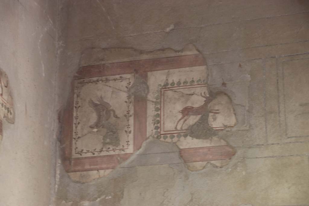 III.11 Herculaneum. October 2020. Room 4, painted frieze at east end of upper south wall. Photo courtesy of Klaus Heese.