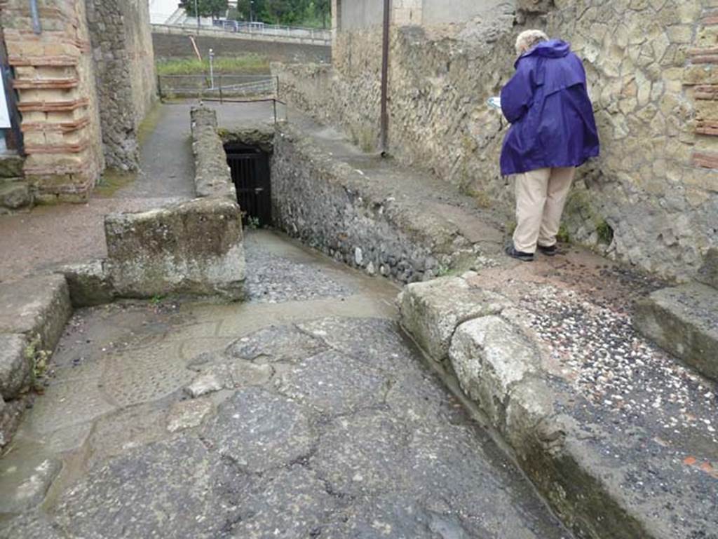 Cardo IV Inferiore, Herculaneum, September 2015. Looking towards south-east end of insula, from near entrance doorway of III.19, on right.