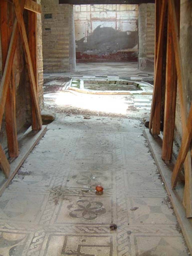 IV.2, Herculaneum, August 2013. Looking east along entrance corridor towards atrium, from entrance doorway. Photo courtesy of Buzz Ferebee.
