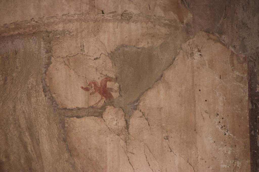 IV.11, Herculaneum, September 2021. Detail from painting on east wall at south end. Photo courtesy of Klaus Heese.