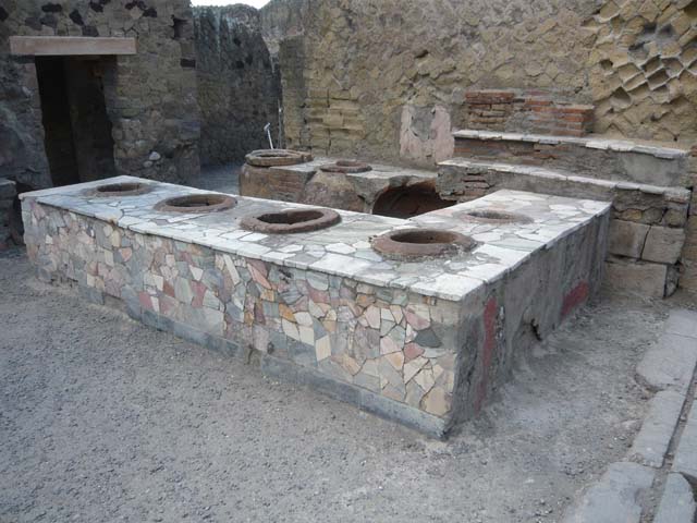IV.16, Herculaneum, August 2013. Looking south-west across counter. Photo courtesy of Buzz Ferebee.