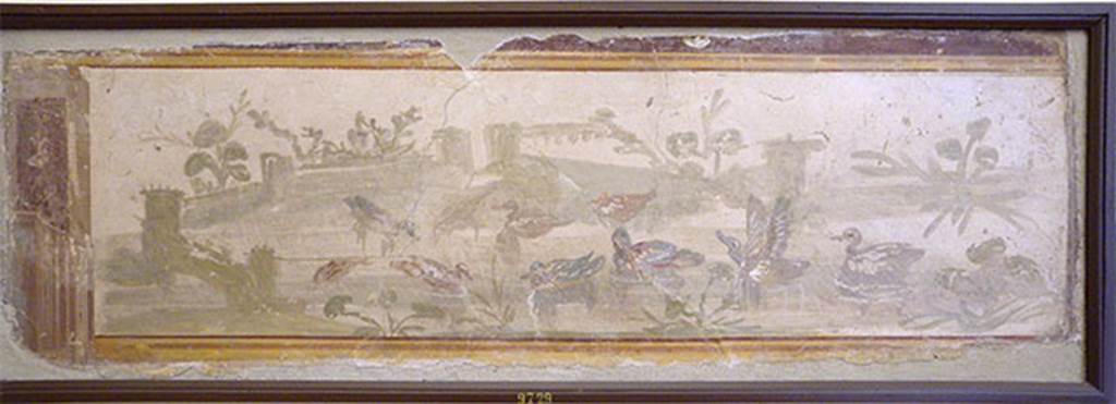 IV.21 Herculaneum, found 22nd January 1746. Nilotic landscape, with ducks, and birds. 
Now in Naples Archaeological Museum. Inventory number 9729.
