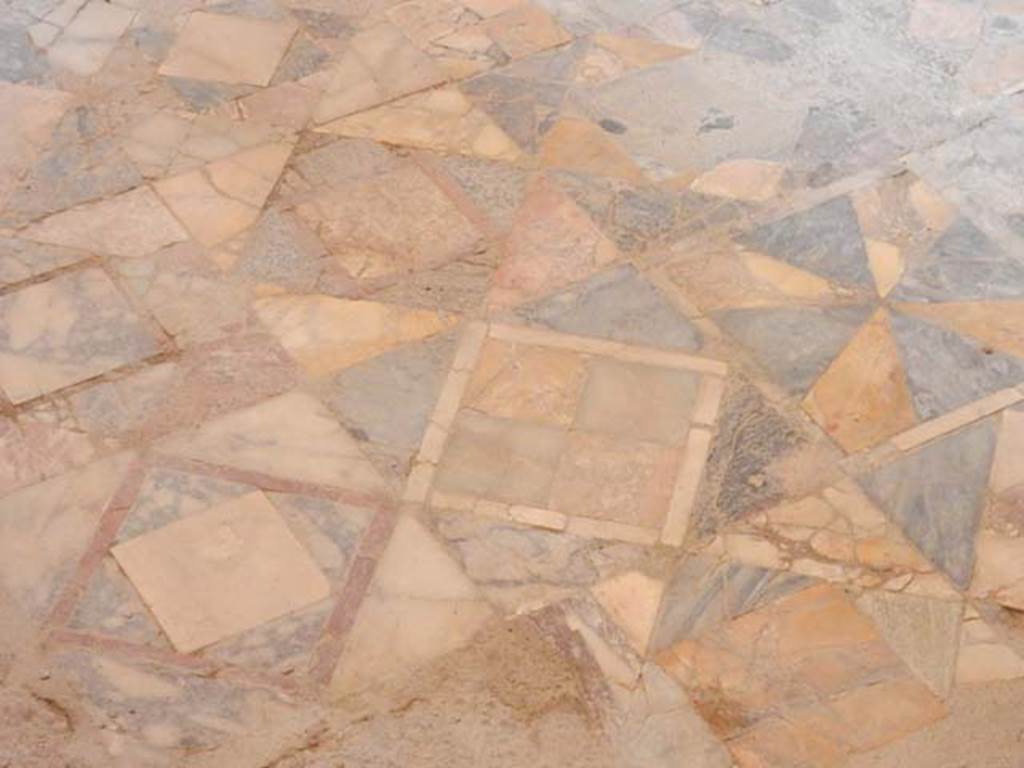 IV.21, Herculaneum. May 2018. Room 7, detail of opus sectile flooring. Photo courtesy of Buzz Ferebee. 