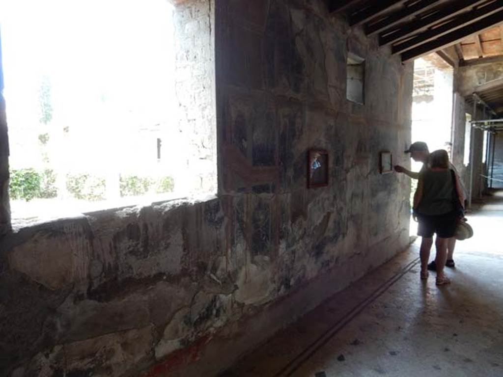 IV.21, Herculaneum. May 2018. Cryptoporticus 28, looking west along the south wall. Photo courtesy of Buzz Ferebee. 