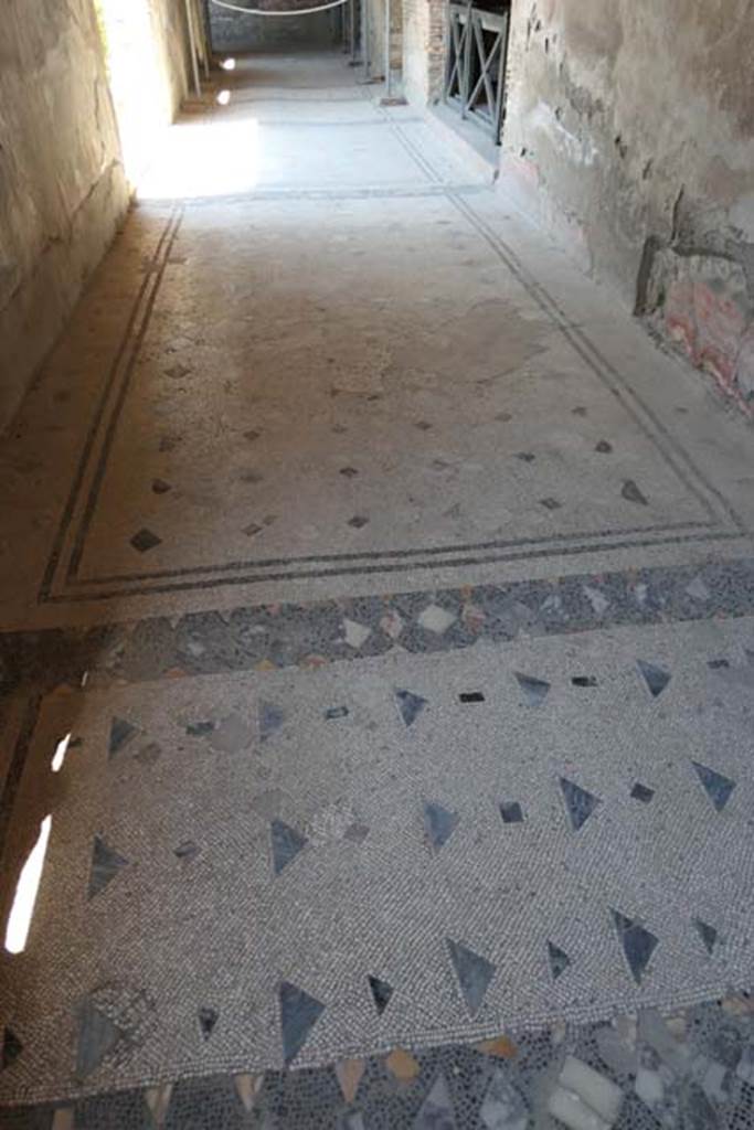 IV.21, Herculaneum, June 2017 Cryptoporticus 28, looking west along flooring from east end.  Photo courtesy of Michael Binns.
