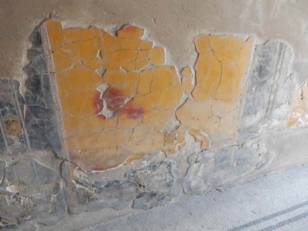IV.21, Herculaneum. May 2018. Cryptoporticus 29, detail of painted decoration on east wall.
Photo courtesy of Buzz Ferebee. 
