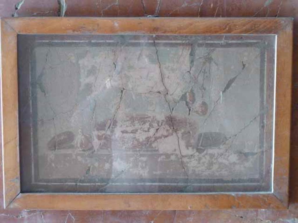 IV.21, Herculaneum.  May 2010. Eastern ambulatory of cryptoporticus 29, west wall. Still life.