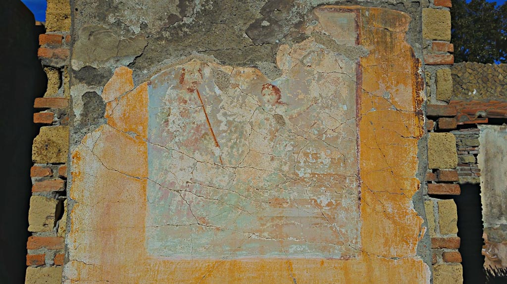 IV.21, Herculaneum. Photo taken between October 2014 and November 2019.
Room 15, mythological wall painting from west wall. Photo courtesy of Giuseppe Ciaramella.
