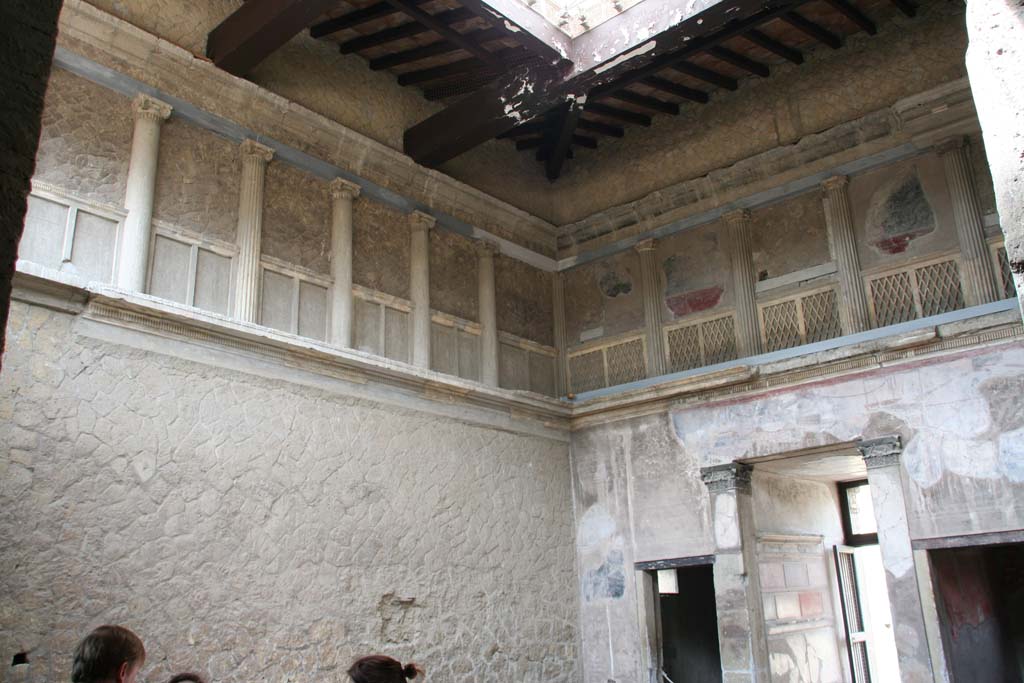 V.1 Herculaneum. August 2013. Looking towards room 6, the tablinum in the south-east corner of the atrium. Photo courtesy of Buzz Ferebee.